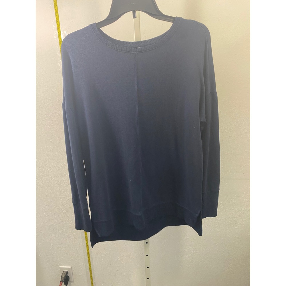 Time and Tru Womens Navy Blue Crew Neck Sweater Size M 8-10 Long Sleeve Knit Top